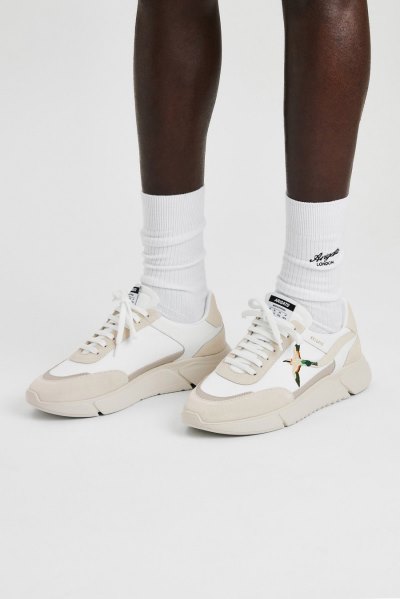 Férfi Axel Arigato Genesis Stripe B Bird Runner Tornacipő Fehér Bézs Magyarország | 7449-40